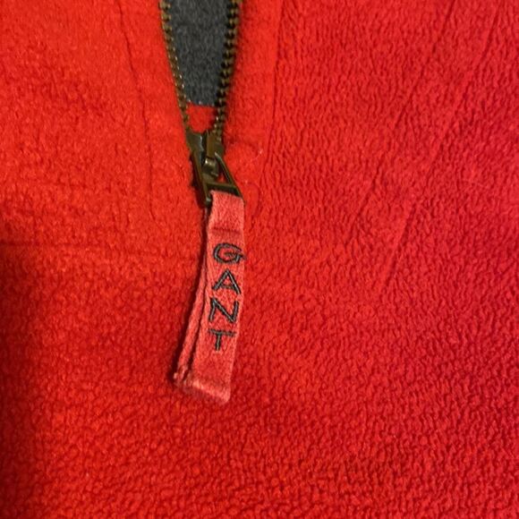 Gant USA The Rugger Fleece Red Half Zip Up Sweatshirt Size Large - Picture 6 of 7